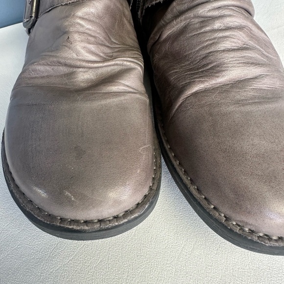 Miz Mooz Grey Leather Buckled Mid Pasha Boots Women's 41 NWOT - Picture 6 of 12